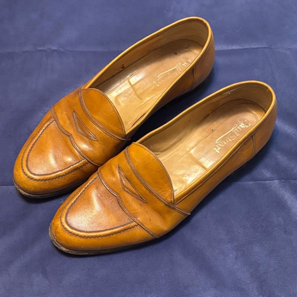 Paul Stuart Men's Brown Tan Loafers Dress Shoes Macao II - Made in Italy - 10.5
